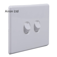 Slimline Two Gang Switch - White Cover